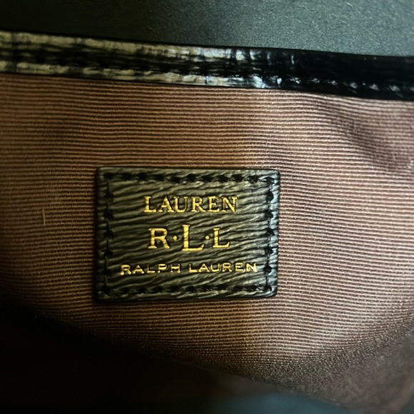 Ralph Lauren, black, leather hobo purse with 2 handles - Picture 5 of 10